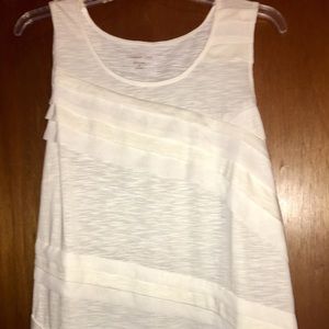 COLDWATER CREEK White ruffle tank
